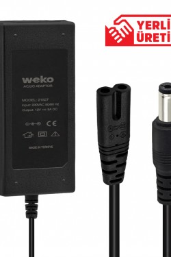 WEKO 12 VOLT - 5 AMPER 5.5*2.5 UÇLU YERLİ ÜRETİM PLASTİK KASA MASAÜSTÜ ADAPTÖR